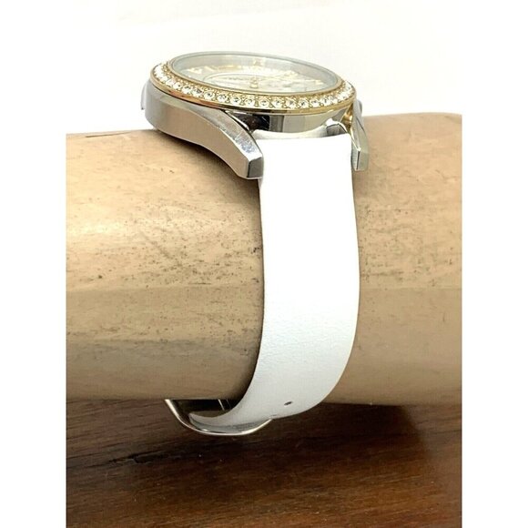 Fossil Women\'s Watch ES3204 Riley Quartz Gemmed Two Tone White Leather Band 38mm main image 14